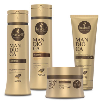 Kit Haskell Mandioca Home Care Cassava Treatment Complete For Dull Hair Daily Use