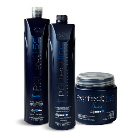 Kit Perfectliss Progressive Advance Formaldehyde-Free Redutor Volume Professional Use Hair Care 3 Steps