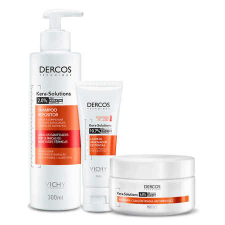 Kit Shampoo Leave-in Mask Vichy Dercos Kera-Solutions Plus 3 Products