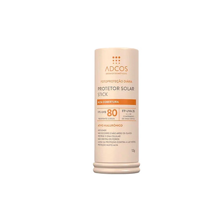 Adcos Protetor Solar Sunscreen Stick High Coverage FPS 80 Color Beige 12g/0.42 oz Adcos Protetor Solar Sunscreen Stick High Coverage FPS 80 Color Beige 12g/0.42 oz