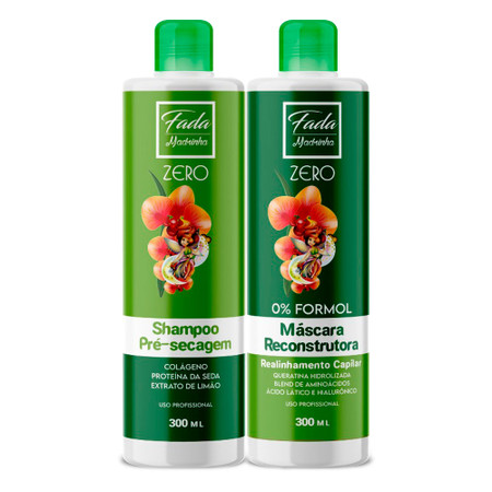 Kit Fada Madrinha Smoothing System Zero Formaldehyde Paiolla Hair Realignment 2x300ml/2x10.14 fl. oz Kit Fada Madrinha Smoothing System Zero Formaldehyde Paiolla Hair Realignment 2x300ml/2x10.14 fl. oz