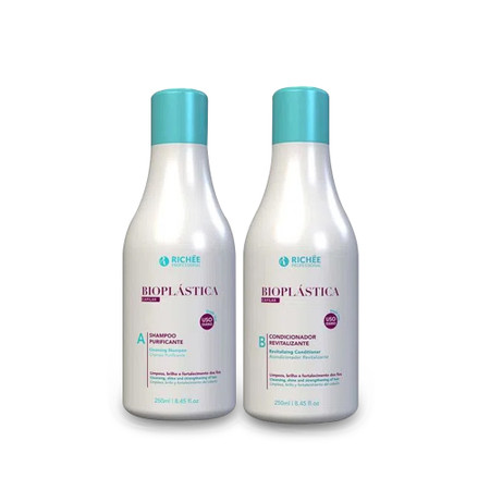 Kit Richée Bioplástica Duo Shampoo and Conditioner Mirror Shine 2x250ml/2x8.45 fl.oz