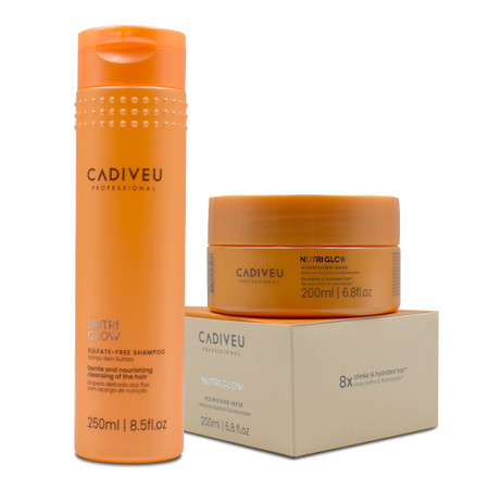 Cadiveu Kit Shampoo + Nutri Glow Mask 550ml / 18.59 fl.oz Cadiveu Kit Shampoo + Nutri Glow Mask 550ml / 18.59 fl.oz
