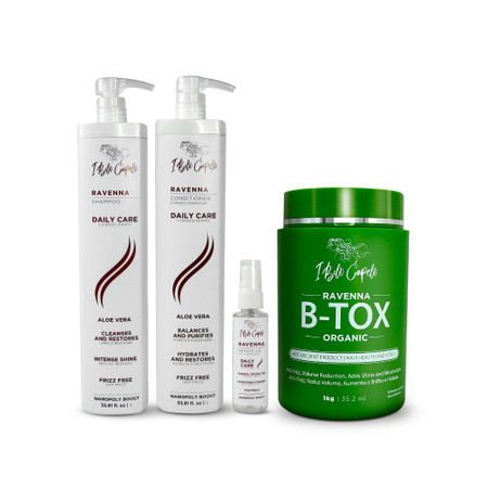 Ravenna Daily Care + B-tox Organic Kit: Hydration, Straightening, and Intense Shine