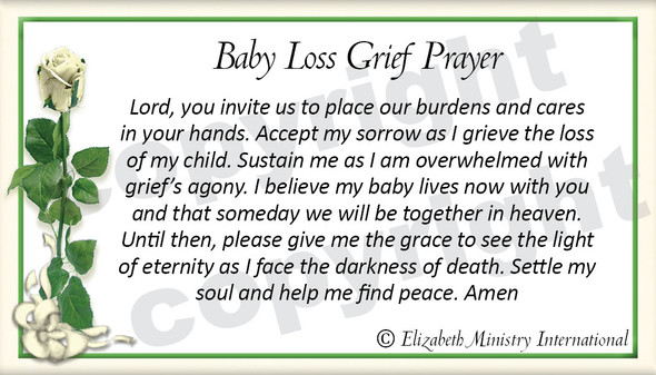 Mini Rosebud Prayer - Baby Loss Grief Prayer ENGLISH (24/pk)