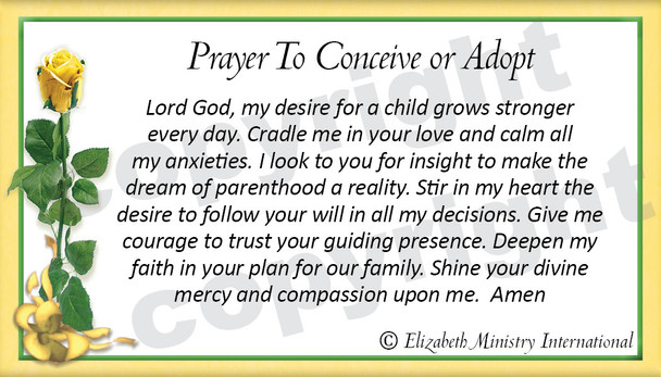 Mini Rosebud Prayer - Prayer to Conceive or Adopt ENGLISH (24/pk)