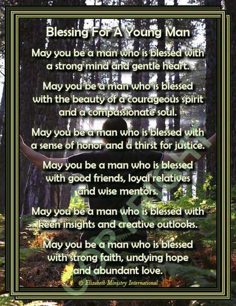 Blessing Young Man - Prayer Card
