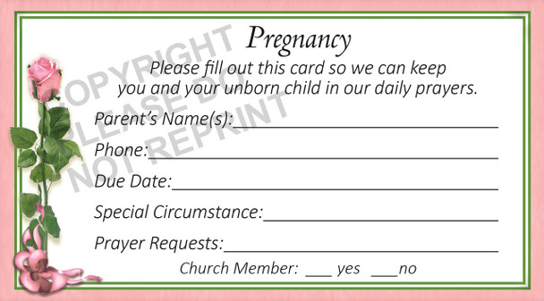 Rosebud Tag - Pregnancy ENGLISH (24/pk)