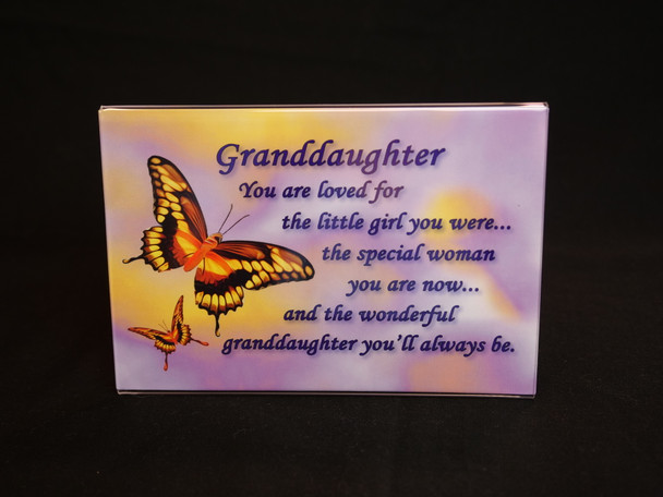 Granddaughter Plaque in acrylic easel frame