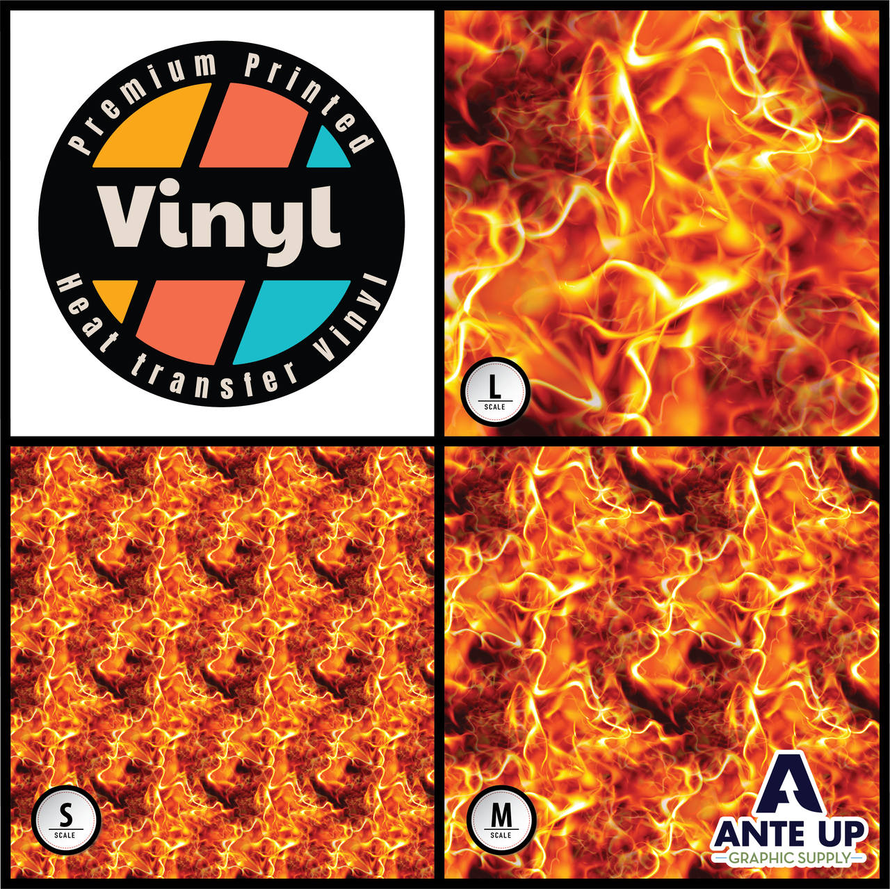 Printed Pattern - Real Flames - 12 x 12 - Heat Transfer Vinyl
