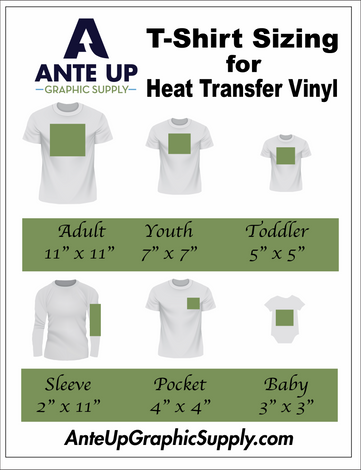 T-Shirt Design Size and Placement Chart