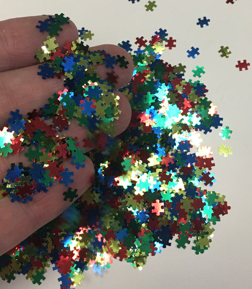 Autism Puzzle pieces - Glitter Shape