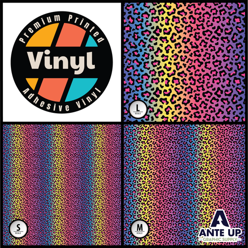 Printed Pattern - Rainbow Leopard - Permanent Adhesive Vinyl