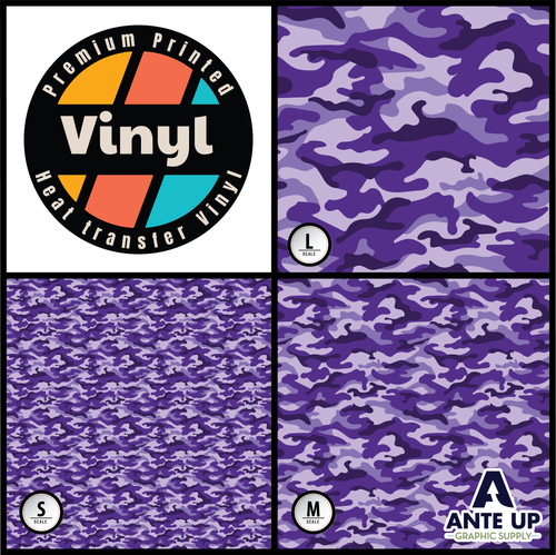 Printed Pattern - Camo Purple - 12" x 12" - Heat Transfer Vinyl
