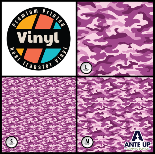Printed Pattern - Camo Lilac - 12" x 12" - Heat Transfer Vinyl