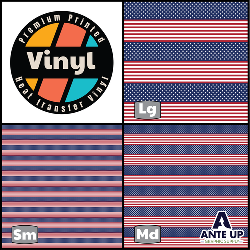 Flag craft patterned vinyl sheet - HTV, heat transfer vinyl or Adhesiv