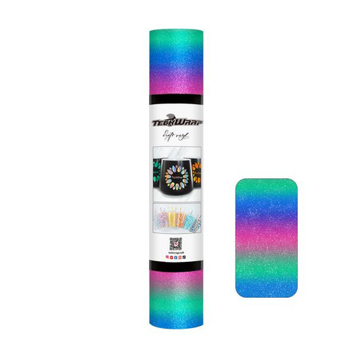 Rainbow Stripes 5ft Adhesive Vinyl - Starry Blue