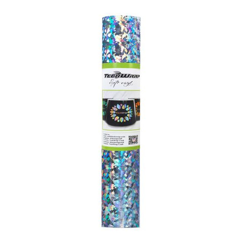 Holographic Glass Flower 5ft Adhesive Roll - Silver