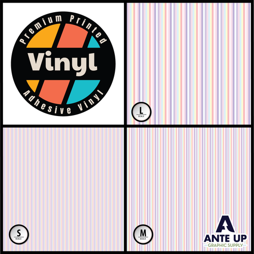 Printed Pattern - Pastel Stripes - Adhesive Vinyl