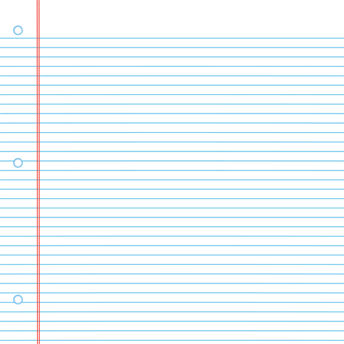 Printed Pattern- College Ruled w/Holes- Notebook Paper-12"x12" Adhesive Vinyl