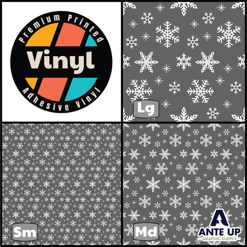 Printed Pattern - SnowFlakes Gray - Adhesive Vinyl