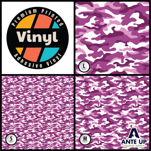 Printed Pattern - Camouflage Lilac #2 - Adhesive Vinyl