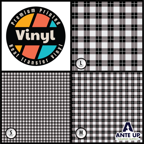 Printed Pattern - Black Plaid - Heat Transfer Vinyl