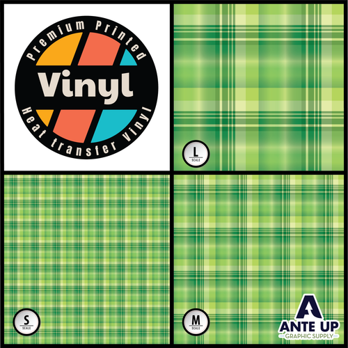 Printed Pattern - Green Plaid - Heat Transfer Vinyl