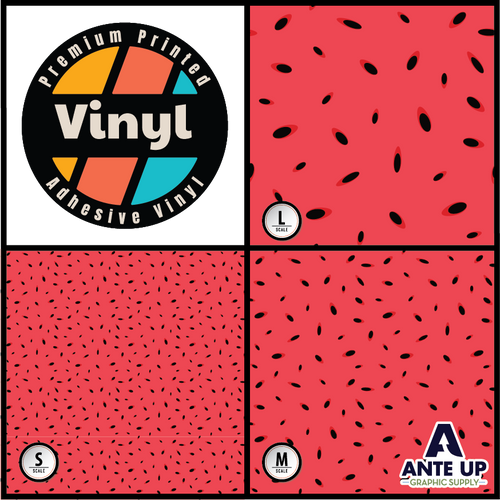 Printed Pattern - Watermelon with Seeds - Adhesive Vinyl