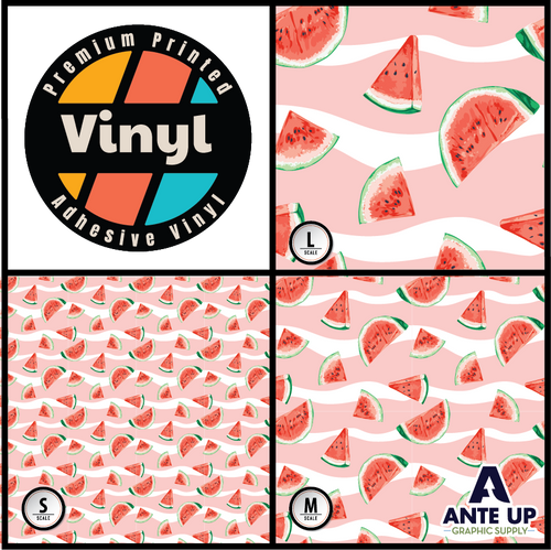 Printed Pattern - Watermelon Slices - Adhesive Vinyl