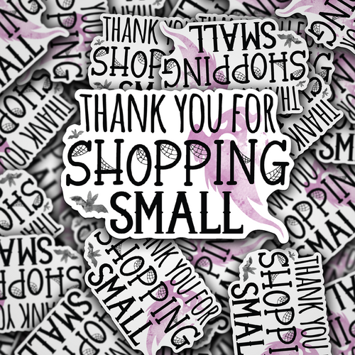 Thank You for Shopping Small - Qty 20 - Halloween - 3.5" Small Business Sticker - 2023