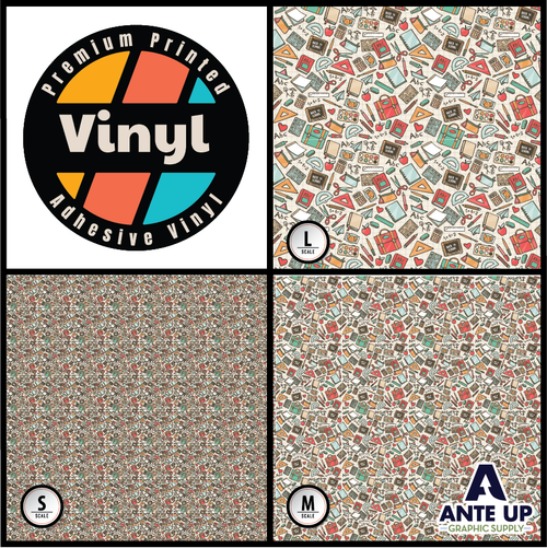 Printed Pattern -  School Mix #1   - Adhesive Vinyl