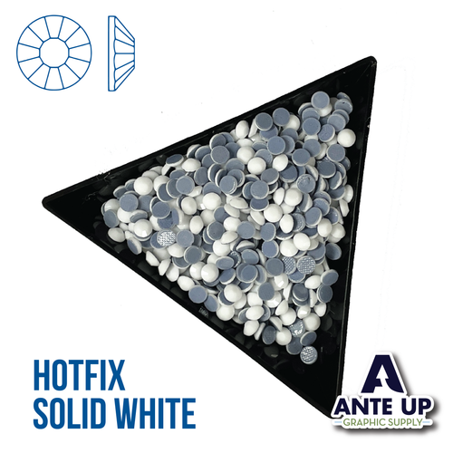 Solid White - Glass Hotfix - Rhinestones