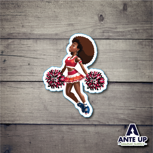 CheerLeader #2  - 3" - die cut sticker