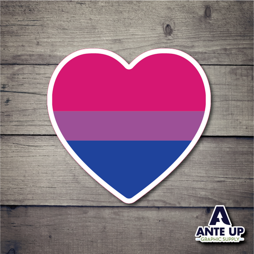 Bisexual  Heart  - 3" - die cut sticker