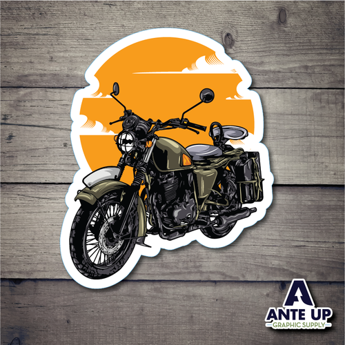 Motorcycle In The Sun- 3" - die cut sticker