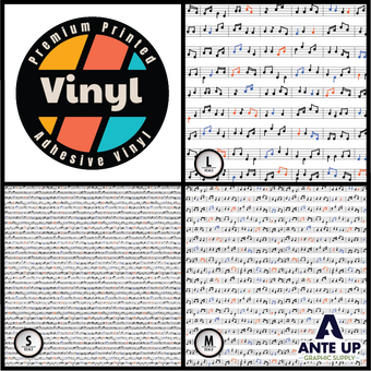 Printed Pattern -  Music Notes   - Adhesive Vinyl