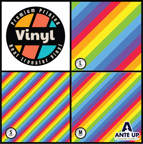 Rainbow Stripes Patterned Heat Transfer Vinyl (HTV)