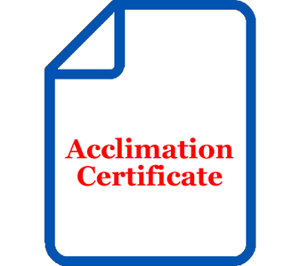 Acclimation Certificate