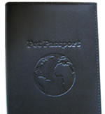 Leather pet document holder close