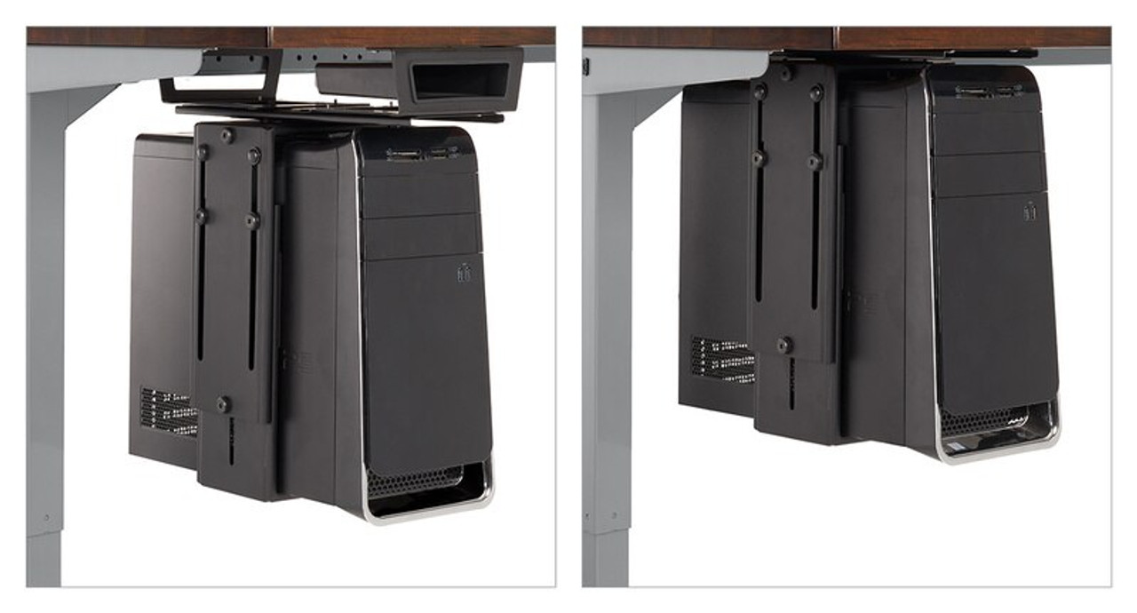 Progrerssive Desk Adjustable CPU Holder and Spacer Kit, pc Desk Mount.  Standing Desk Accessories