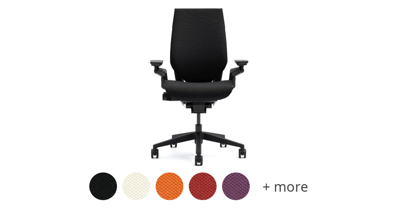 Steelcase Gesture Task Chair: Shell Back - Platinum Metallic  Frame/Base/Seagull Accent - Standard Carpet Casters