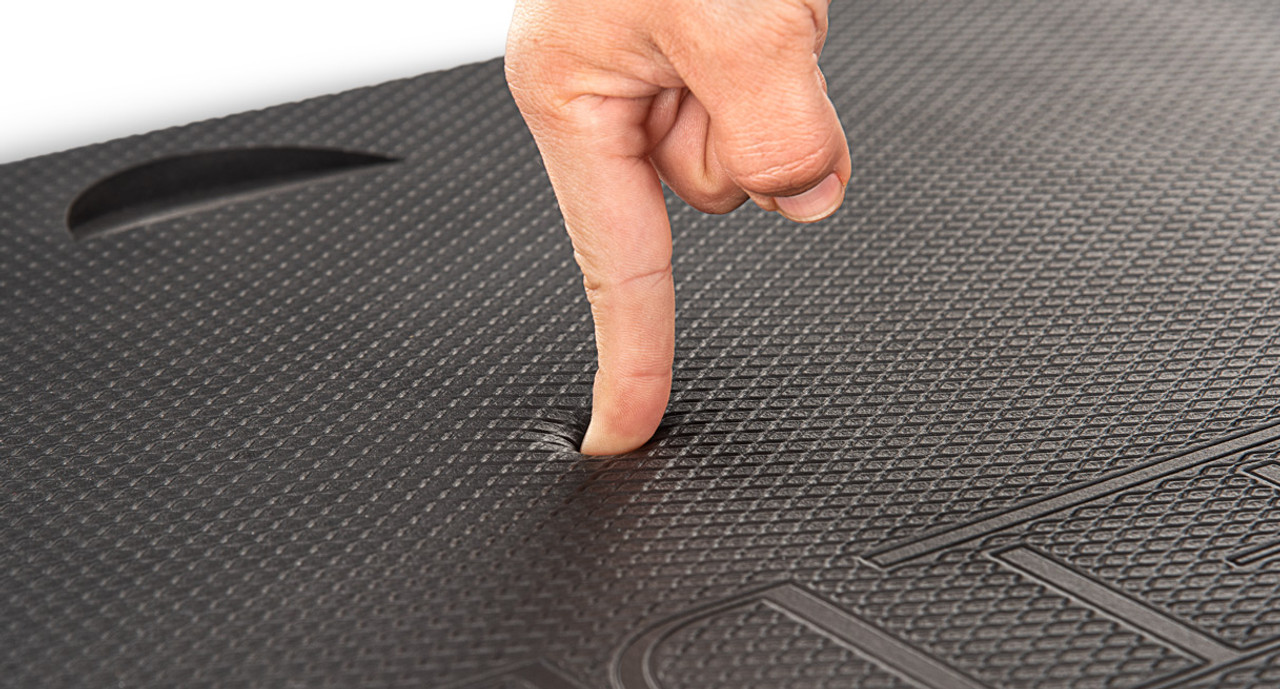 The 0.75"-thick mat takes pressure off your joints, hips, and back The 0.75"-thick mat takes pressure off your joints, hips, and back