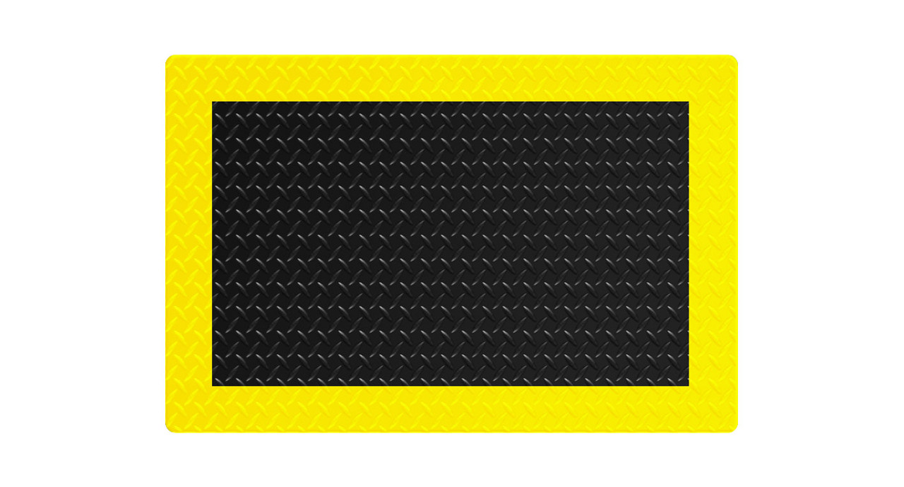 Diamond Plate Anti Fatigue Mats - Black/Yellow & Gray/Yellow - Mad Matter,  Inc.