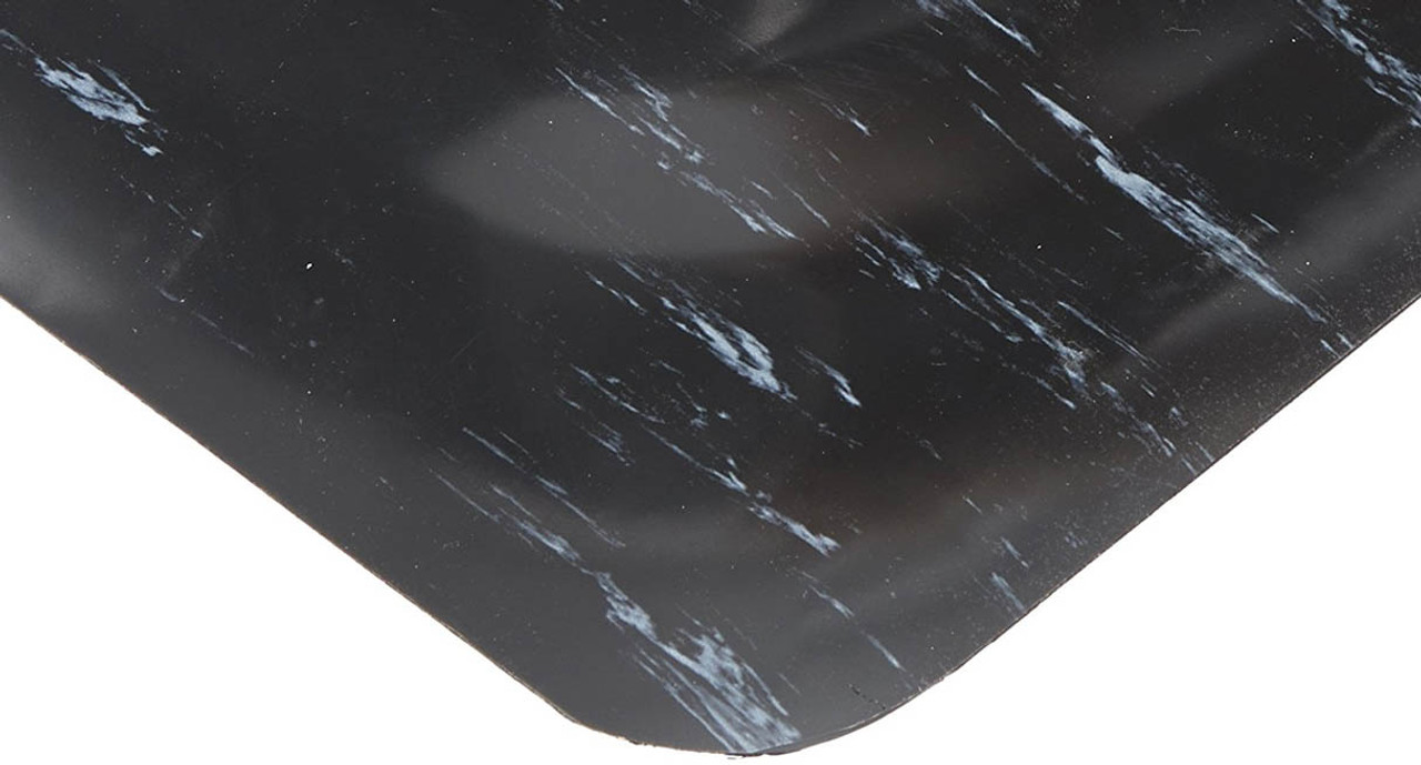 Rhino Anti-Fatigue Mats Marbleized Tile Top Anti-Fatigue Black 4 ft. x 5 ft. x 1/2 in. Vinyl Commercial Mat