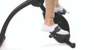 Adjustable straps on the pedals fit a variety of foot sizes