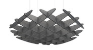 The 3D Acoustic Ceiling Waffle Cloud, Large by UPLIFT Desk hangs in work areas, break rooms, and any type of room that needs better sound absorption