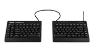 The split keyboard design helps keep your wrists in a more ergonomically neutral position