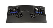 The Kinesis Advantage2 Contoured USB Keyboard for PC and Mac's concave key wells reduce hand and finger extension