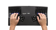 Vertical key layout repositions keys in columns designed around the natural range of motion of your fingers